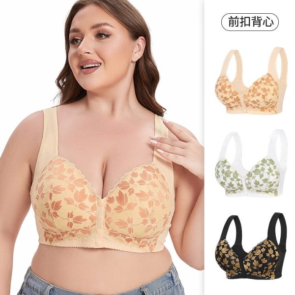 Oversized bra, no steel ring vest-style phnom penh lace front buckle underwear